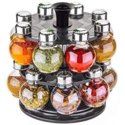 Kitchendesigner Plastic Big Revolving Spice Rack 16 in 1 / Masala Rack Set/Condiment Set/Spice Container