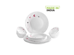 Cello Dazzle Opalware Dinner Set - Lush Fiesta, 18 pcs