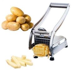 Steel Potato Chipper with 2 Blades, Easy Home Made French Fries Machine Chips Cutter, Salad Vegetable & Potato Chipper