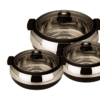 Jaypee Glasserol Set Black, Set of 3 Casserole (800+1200+1700 ml)