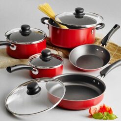 Tramontina 9-Piece Non-stick Cookware Set, Red