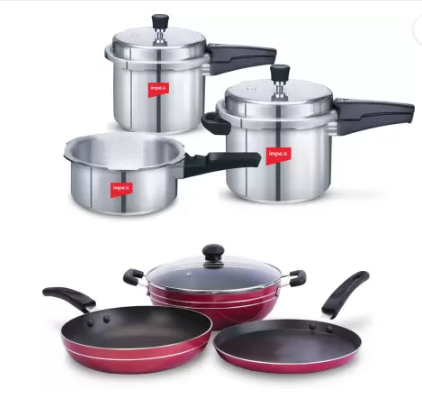 IMPEX SALT Induction Bottom Cookware Set (Aluminium, 6 - Piece)