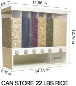 Kitchen wall mounted food dispenser, GYCD Rice Dispenser Storage Tank Cereal Boxes Rice Bucket Grain Moisture Proof Storage Kitchen Container Dry Food Countertop Bucket With Lid Whole Grains