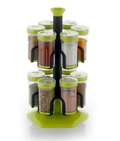 Yellow Leaf Products 12 Jar Multipurpose Revolving Plastic Spice Rack
