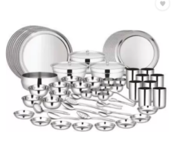 Shri & Sam Pack of 101 Stainless Steel 101 Stainless Steel Dinner Set Dinner Set