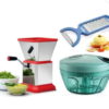 MANAKI TRADERS VIRGIN PLASTIC MATERIAL PREMIUM QUALITY KITCHEN COMBO SET (450 ML PREMIUM QUALITY CHOPPER,1 LTR STAINLESS STEEL CHILLI CUTTER AND MULTI FUNCTION PEELER) Vegetable & Fruit Chopper (1 Chopper, 1 Peeler, 1 Chilli Cutter)