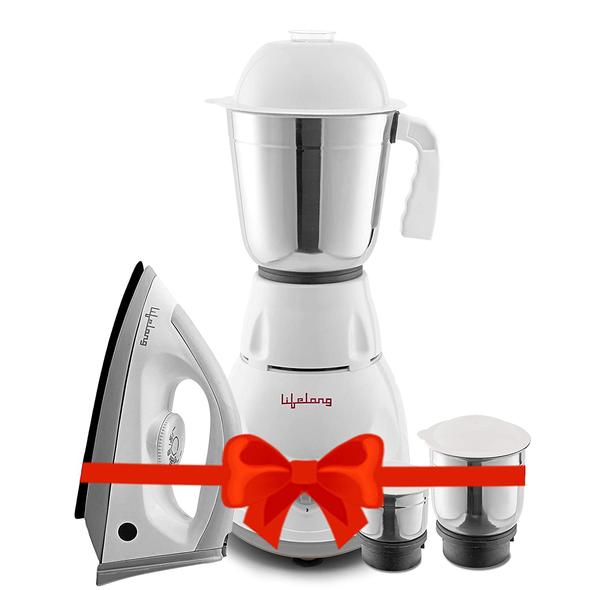 Lifelong PowerPro 500 Watt 3 Jar Mixer Grinder and 1100 Watt Dry Iron and mixer grinder