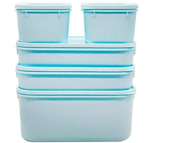 Unicron 5 pcs Airtight Food Grade Plastic Container Set for Kitchen Refrigrator and Office Storage of Grocery/Dry Fruits/Snacks (2000ml*1/900 ml*2/400ml*2) Multi Colour