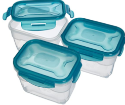 Basics Food Storage Containers, 1 Litre, Set of 3, Multicolor