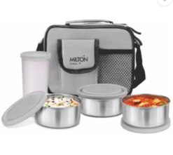 MILTON Steel Combi Meal 3 Containers Lunch Box (350 ml)