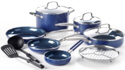 11-Piece Get Cooking! Stackable Nonstock Cookware Set, Blue