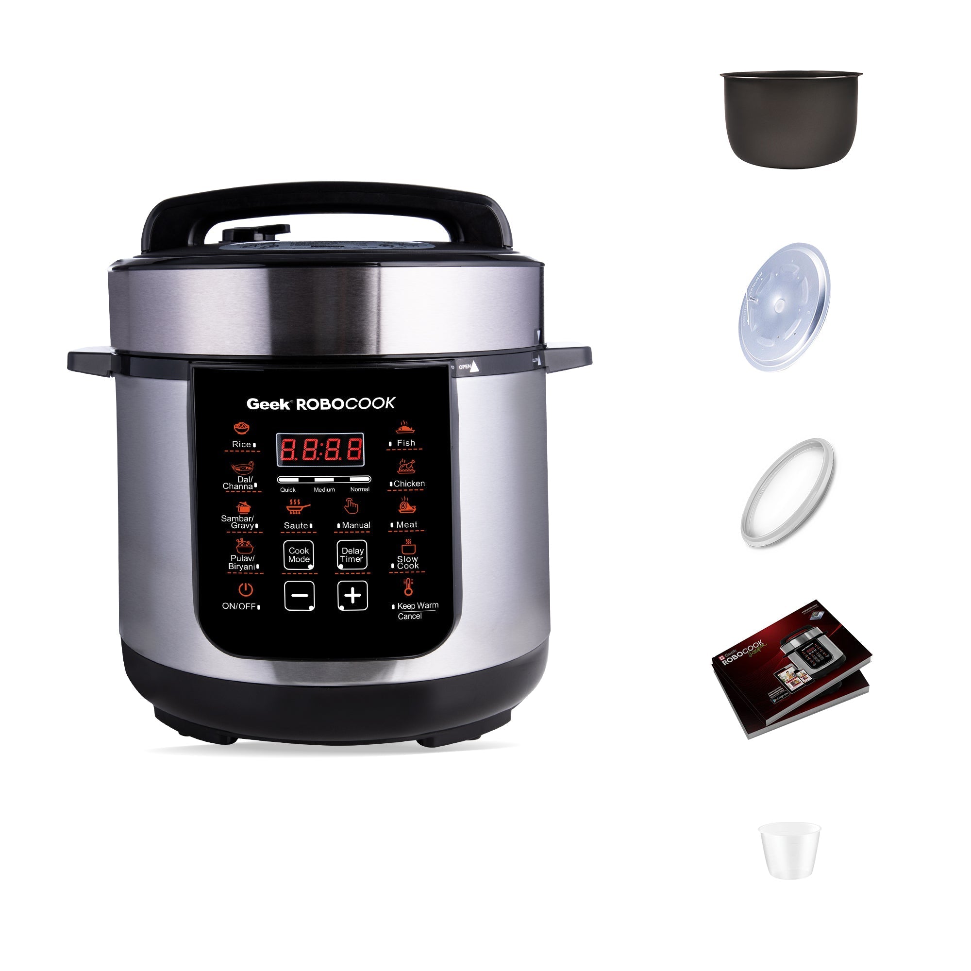 Robocook Zest 3 Litre Electric Pressure Cooker | Non–Stick Pot